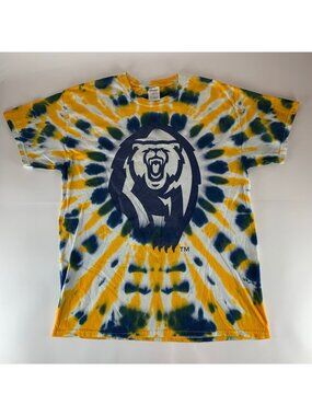 California Golden Bears NCAA Navy Blue Gold Gildan Tie Dye Shirt Mens Large
